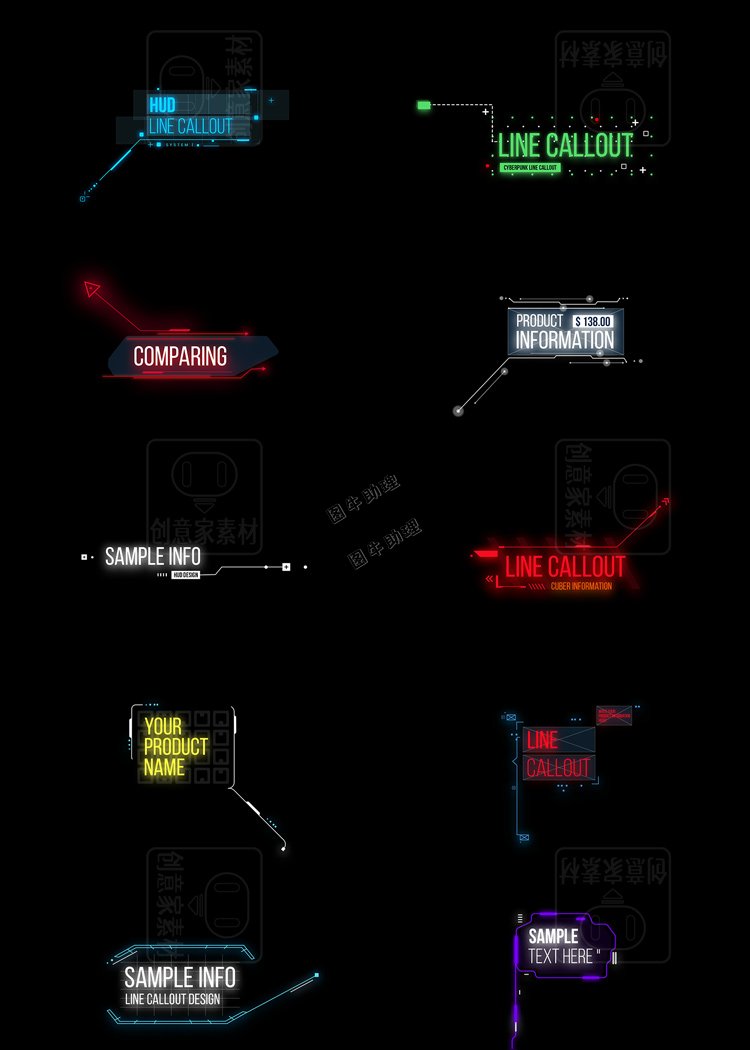 赛博朋克风格未来科技HUD全息荧光虚拟元素图案PSD海报UI设计素材7.jpg