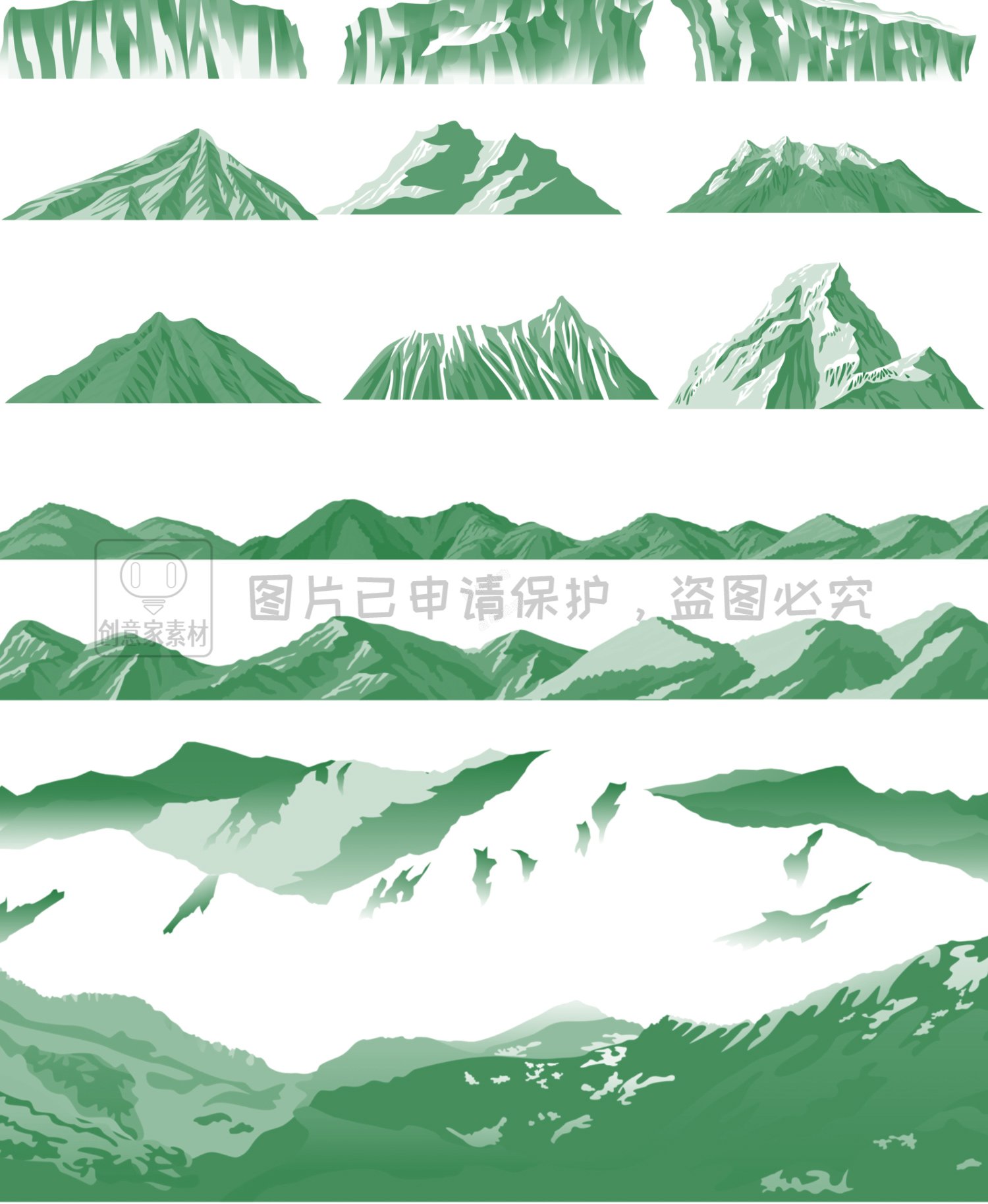 山峰山脉剪影造型场景辅助线PS-SAI2笔刷procreate画笔绘画素材5.jpg