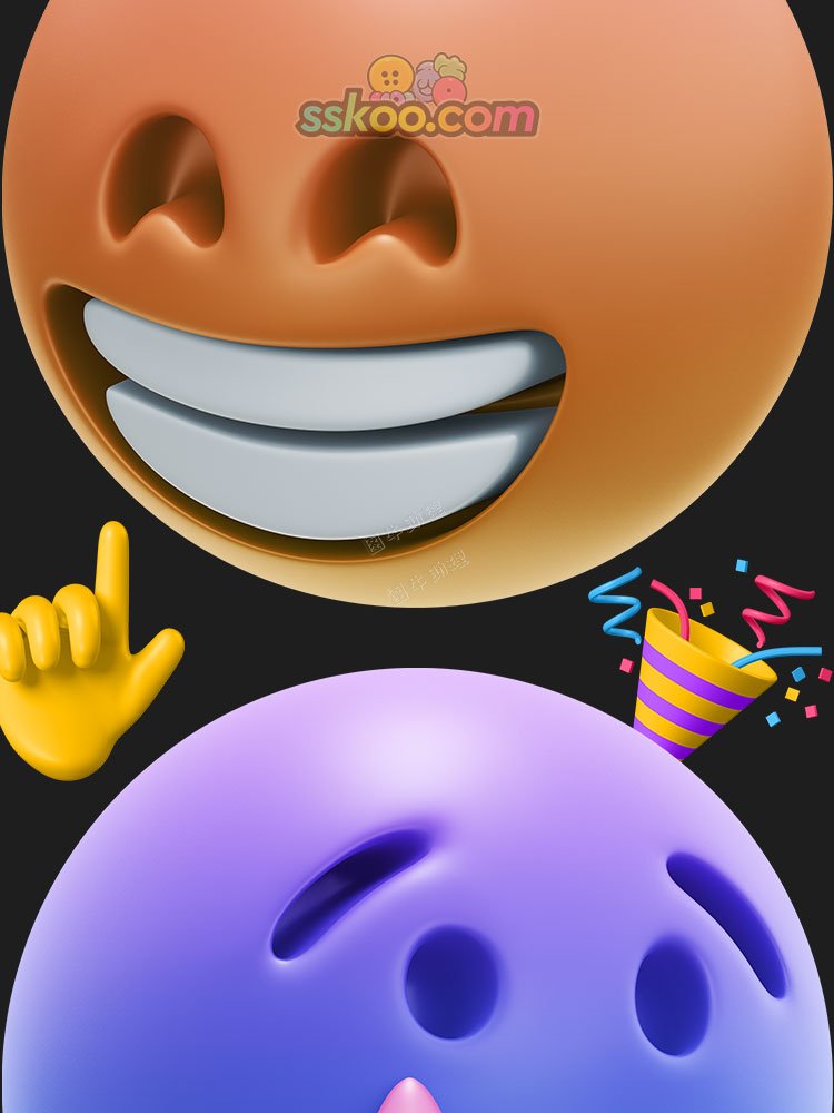 3D立体卡通emoji圆脸笑脸聊天社交表情icon免扣png设计素材图标3.jpg