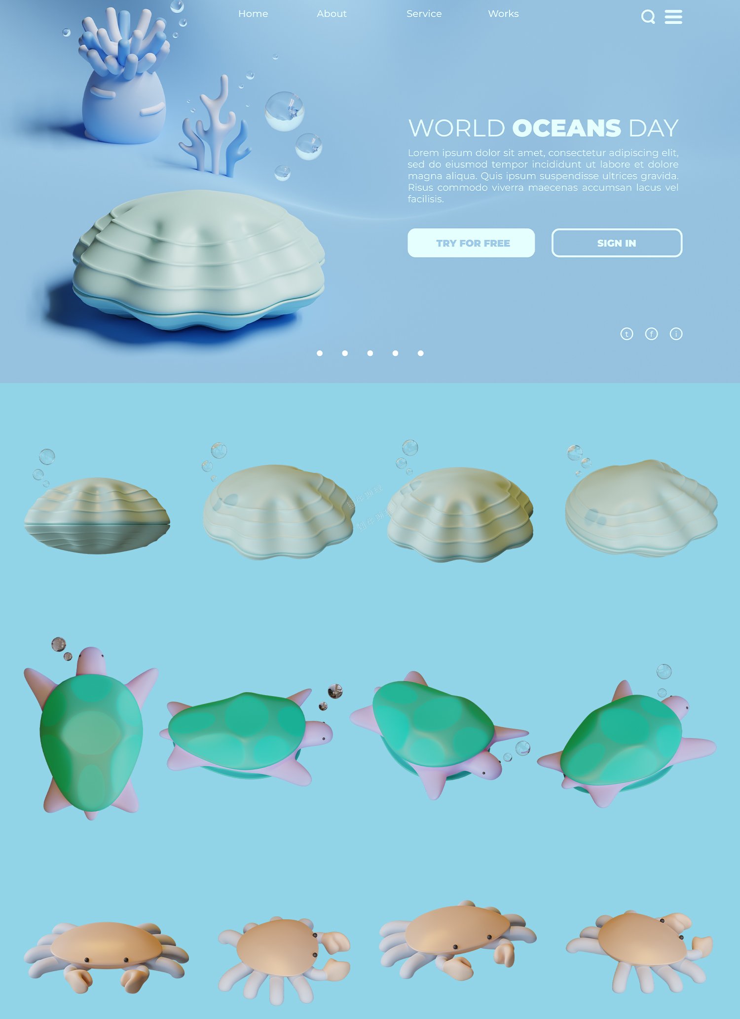 3D立体卡通多角度海底动植物海报设计元素PNG高清免扣图案PSD素材7.jpg
